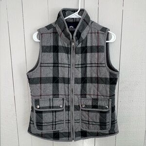 British Khaki Plaid Vest
